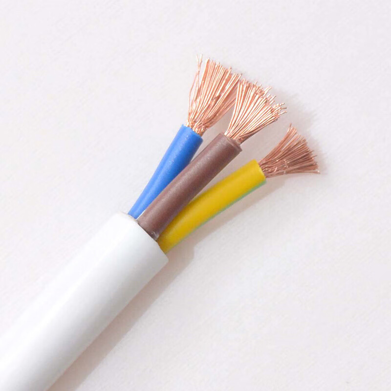 樱姬国标三芯电源线 铜rvv白色护套线家用电源线电线电缆 白色*rvv-2*