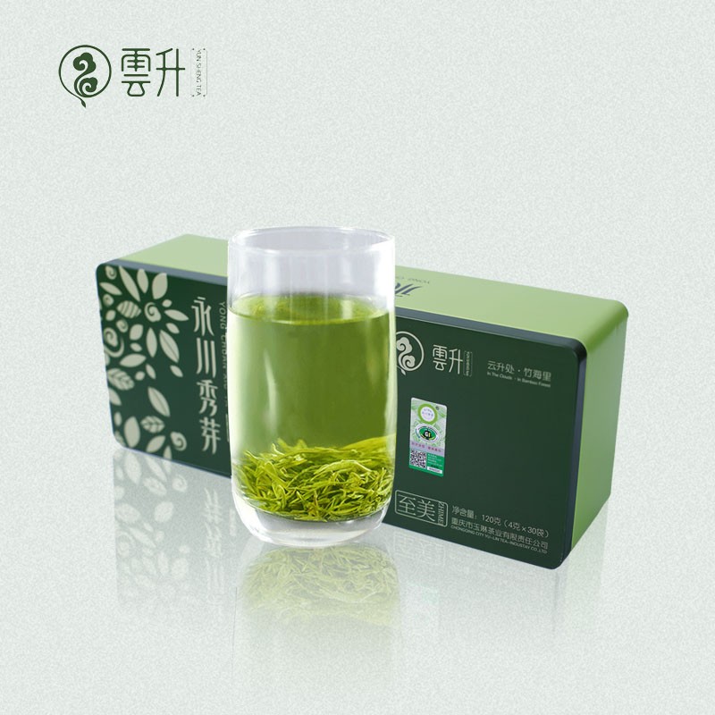 云升茶叶 明前茶 永川秀芽至美2021新茶 绿茶120g重庆特产礼盒茶