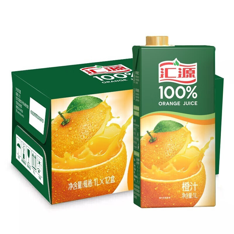 汇源果汁果汁1lx12盒装整箱橙汁桃汁葡萄汁苹果汁 橙汁1l*12盒