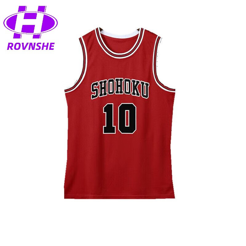 rovnshe灌篮高手球衣10号樱木花道篮球服套装男女11号流川枫球衣队服