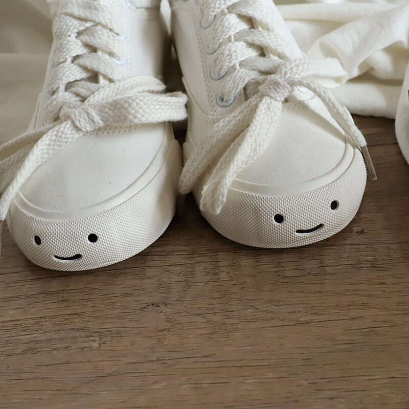 迪芙熙女生鞋子开口笑帆布鞋女设计感小众板鞋子女生百搭2024夏季超