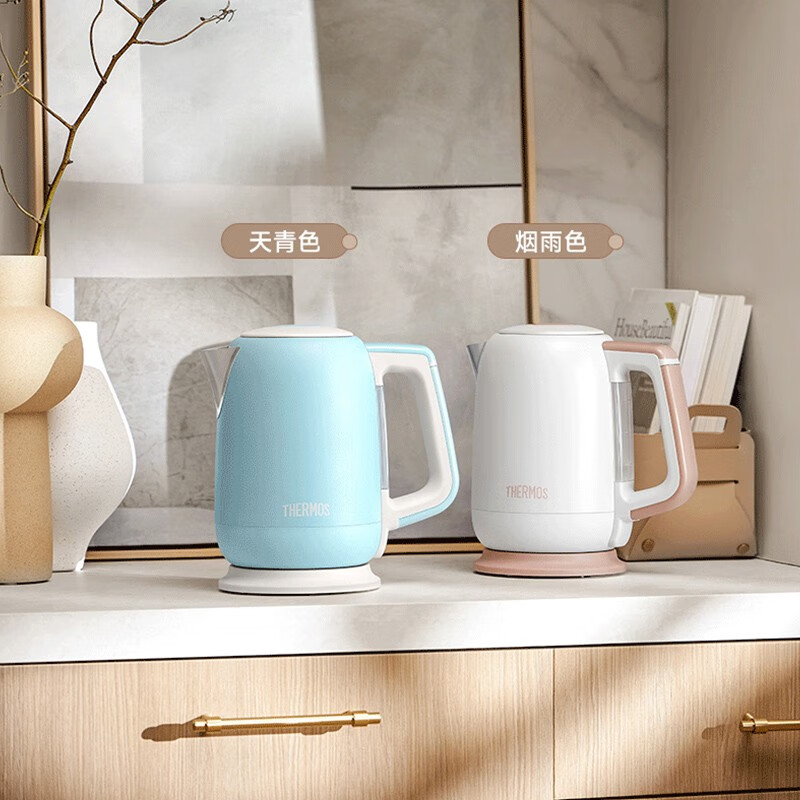 膳魔师（膳魔师）电热水壶家用便携智能恒温大容量304不锈钢烧水壶自动断电办公室电热水壶 1.7L 1339E烟雨色