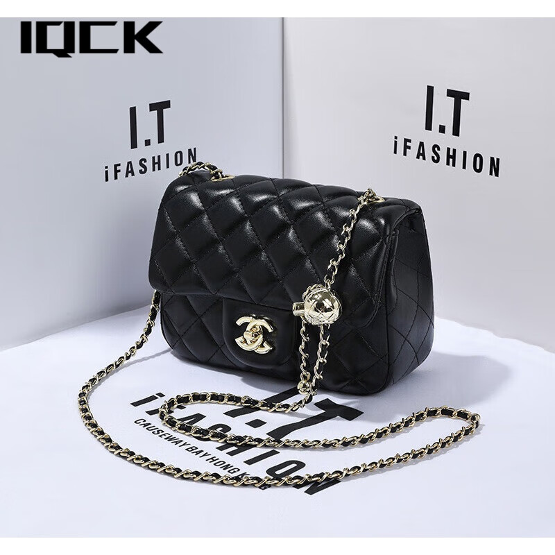iqck女包方胖子金球包包新款小香风斜挎单肩包潮流时尚520情人节礼物