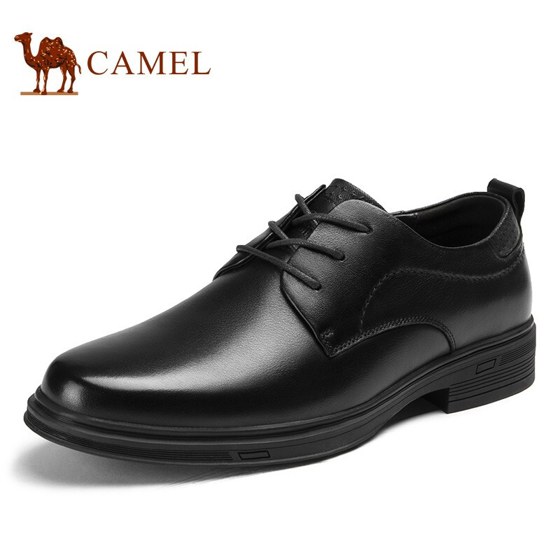 骆驼（CAMEL） 商务皮鞋男圆头英伦软办公室正装鞋 A112287390 黑色 42