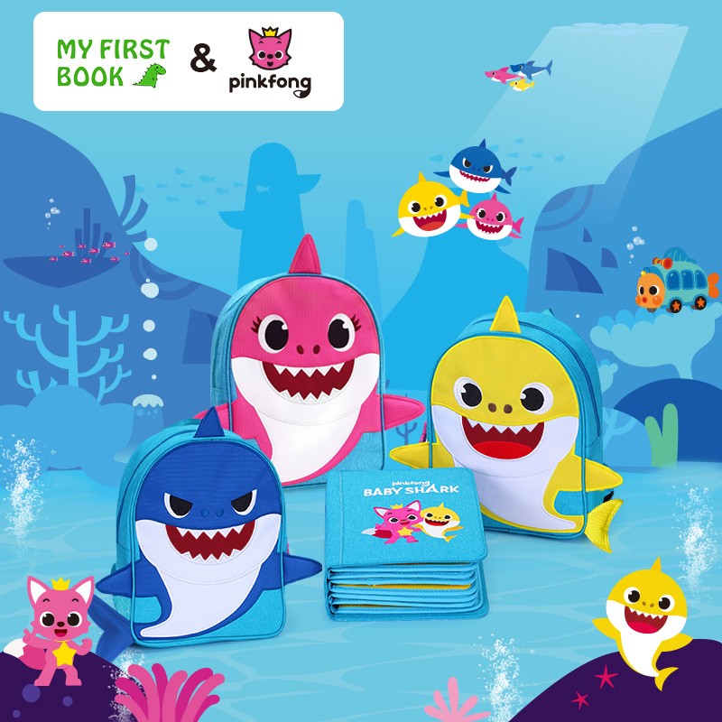 PinkFong碰碰狐早教益智婴儿玩具myfirstbook鲨鱼宝宝布书 粉鲨鱼 (0-6岁)