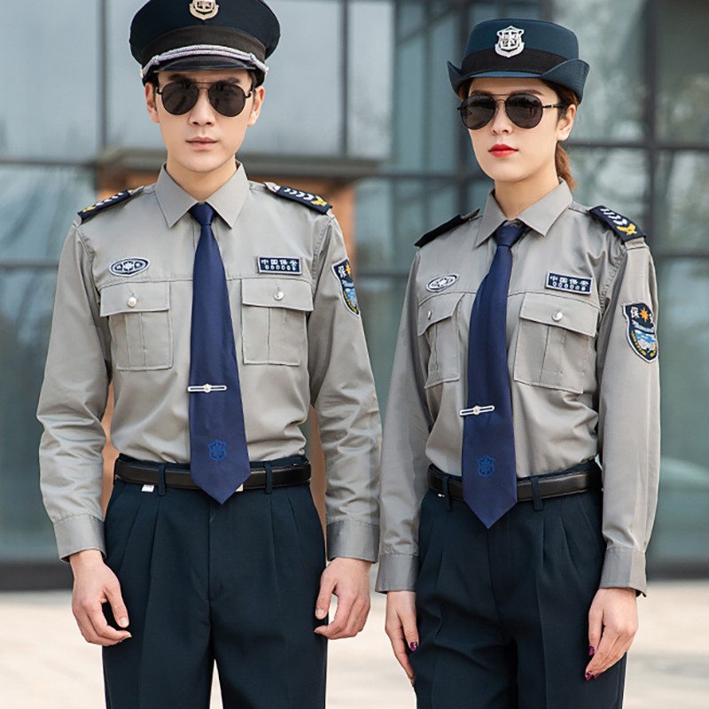 帝凯别尔危2011式保安衬衣灰色春秋长袖保安服衬衣质棉新款保安制服