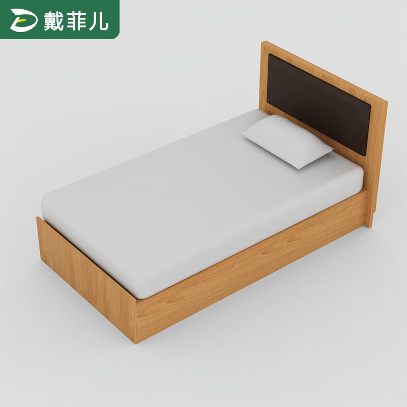 戴菲儿板式单人床免漆板木床可定制 2000*1100*300单床