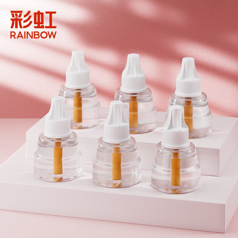 彩虹 电热蚊香液(灭蚊水)无味驱蚊防蚊液体蚊香家用补充装蚊香液温和 34ml*6瓶液(可用270夜)补充装