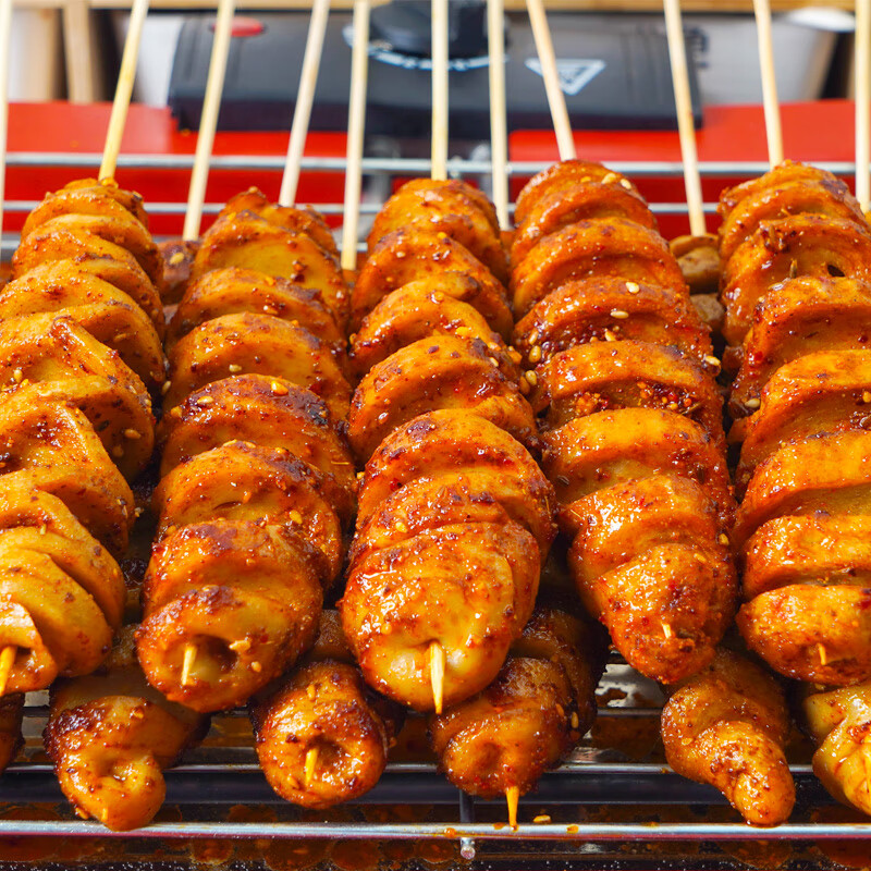 plus会员:潼十三 陕西特产小吃 手工烤面筋串 30个