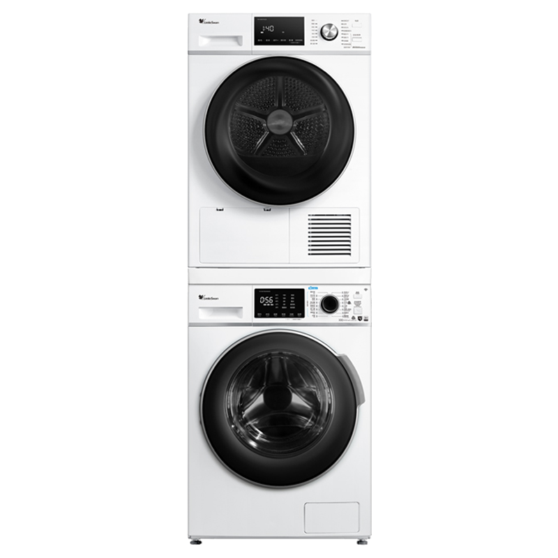 小天鹅（LittleSwan）洗烘套装热泵烘干机洗衣机全自动家用10公斤白色水魔方除菌除螨除毛絮必备 86+35