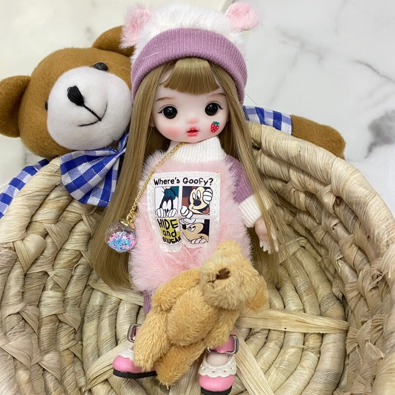 chen)叮小马国产娃娃改妆换装娃娃8分关节3d真眼女孩玩具洋娃娃0b11