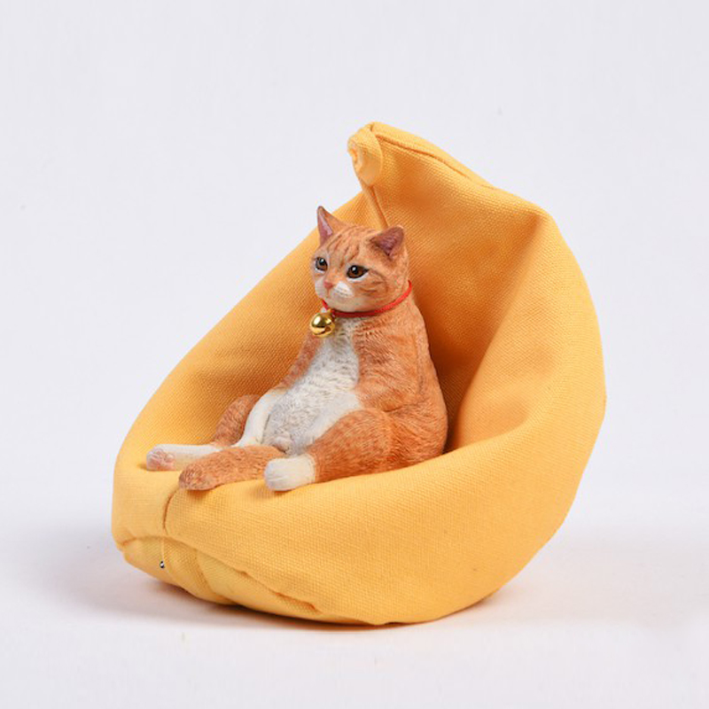 莫属模型（MMOS X）JXK仿真橘猫模型迷你潮玩手办 可爱小动物猫咪周边玩偶摆件礼物 JXK懒猫033D（配沙发） 长宽高：7*4*6cm