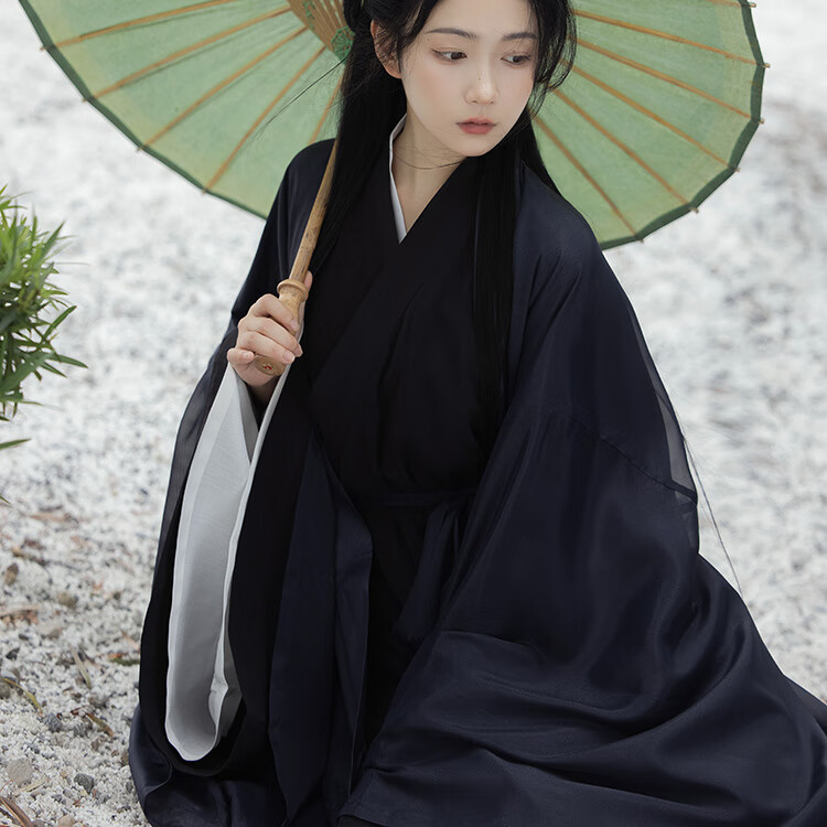 zhouyouyang汉服女霸气黑色超仙古装酷飒暗黑系仙气古风齐腰直裾清冷