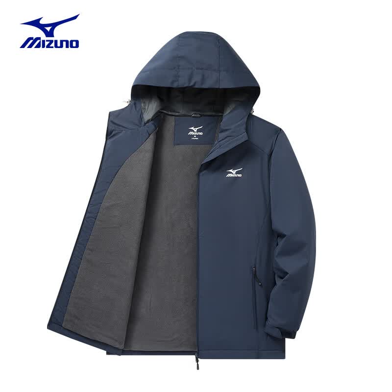 美津浓 MIZUNO 户外夹克男连帽梭织印花透气情侣锋衣外套上衣怎么样,好用不?