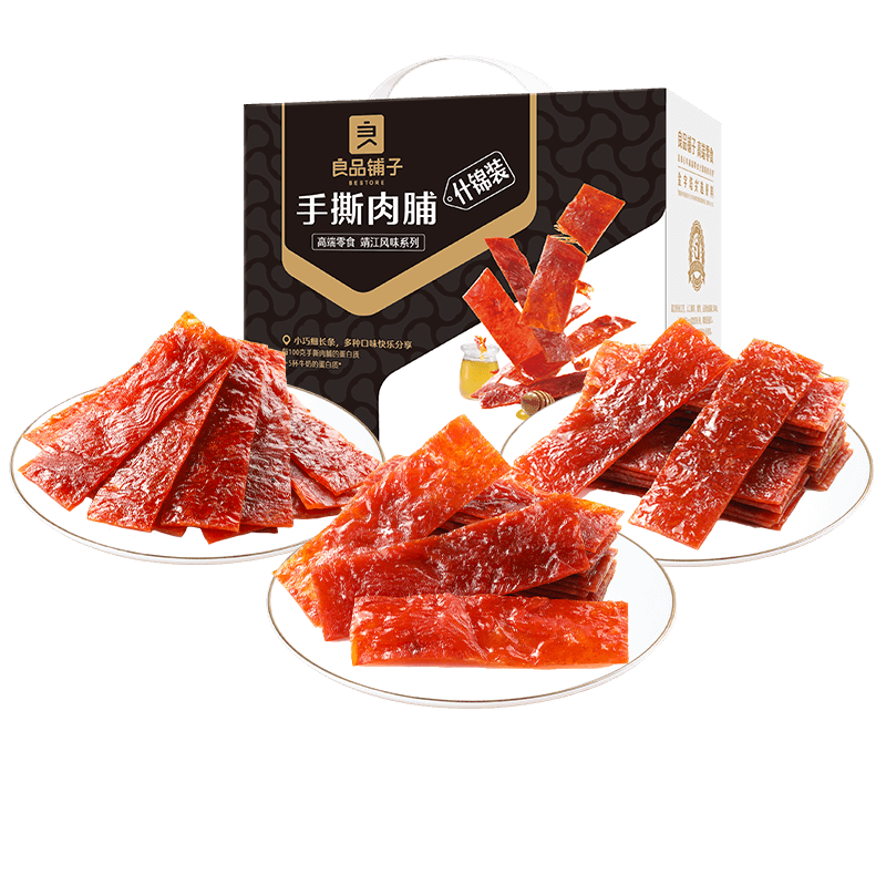 良品铺子 什锦手撕肉脯500g（约70包）高蛋白猪肉脯肉干肉脯休闲零食