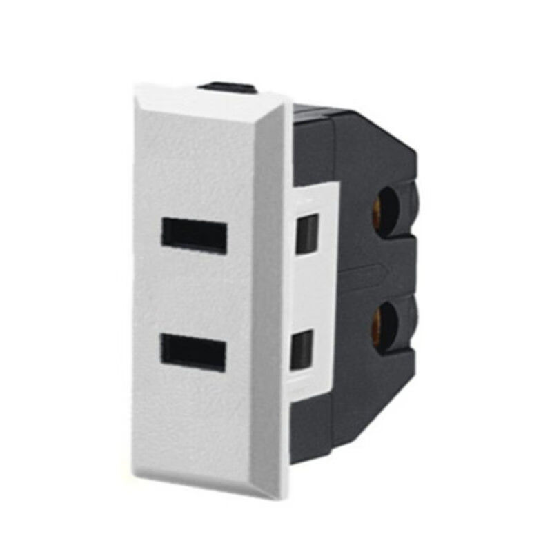 sancablecord卡式嵌入式国标二脚带保护门插座二孔电源插座2芯2极交流