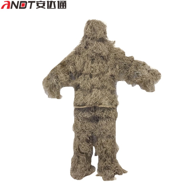 户外丛林隐身草衣伪装衣训练服真人cs道具服毛丝五件套 沙漠款-沙色