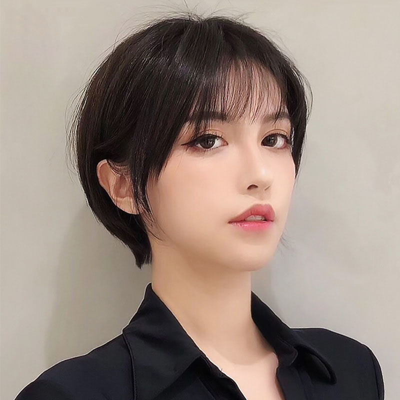 唐妮 初恋头假发女短发 日系网红帅气中性自然少女圆脸学生头全头套