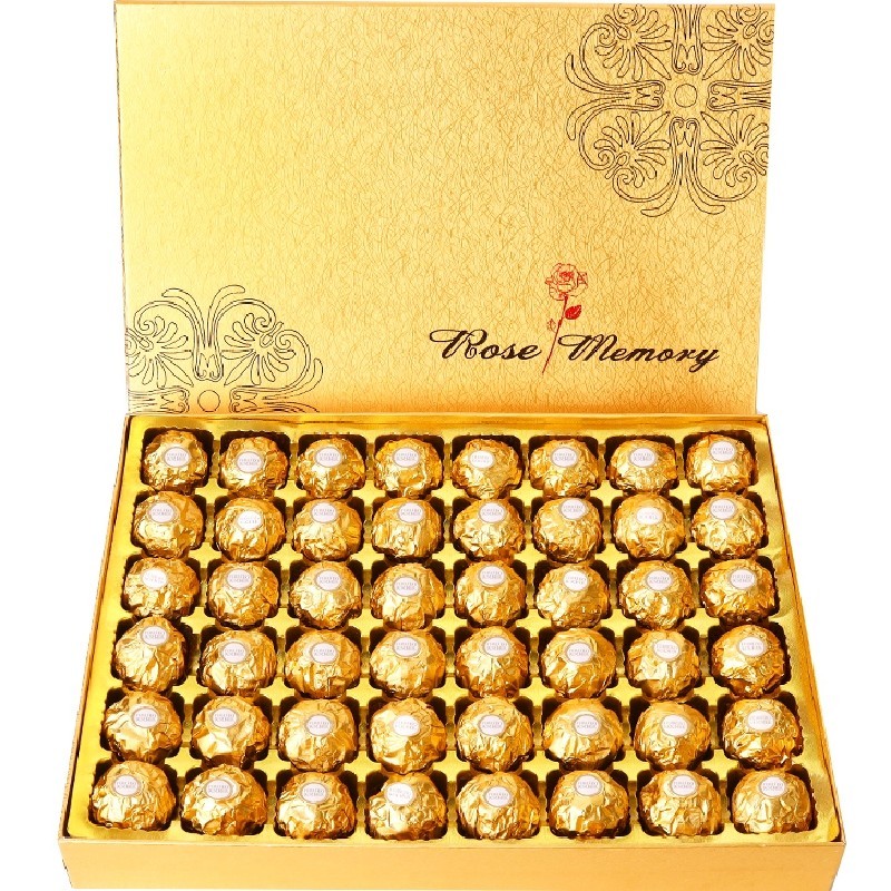 费列罗（FERRERO）巧克力520母亲节结婚庆女神节礼物实用送女士老婆团购伴手礼品 费列罗48粒金色礼盒