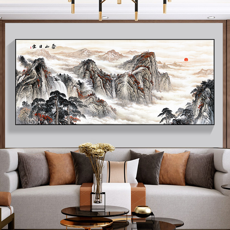 酣墨香新中式客厅装饰画鸿运当头国画办公室挂画山水画沙发背景墙壁画