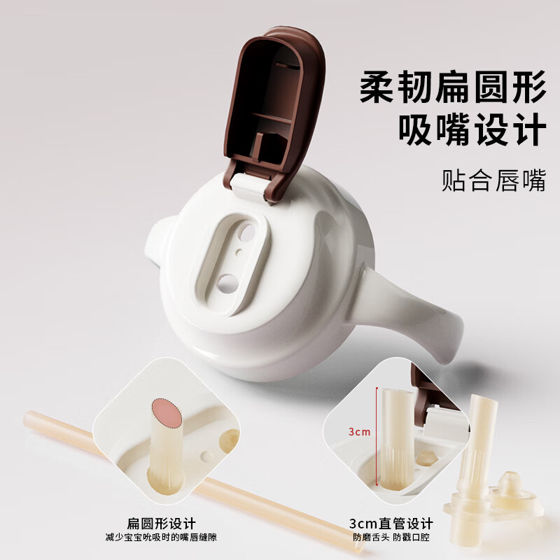 A 2儿童水杯无阀学饮杯牛奶杯一岁以上宝宝PPSU吸管杯直饮奶瓶喝奶杯 无阀PPSU直饮杯 260ml 白色