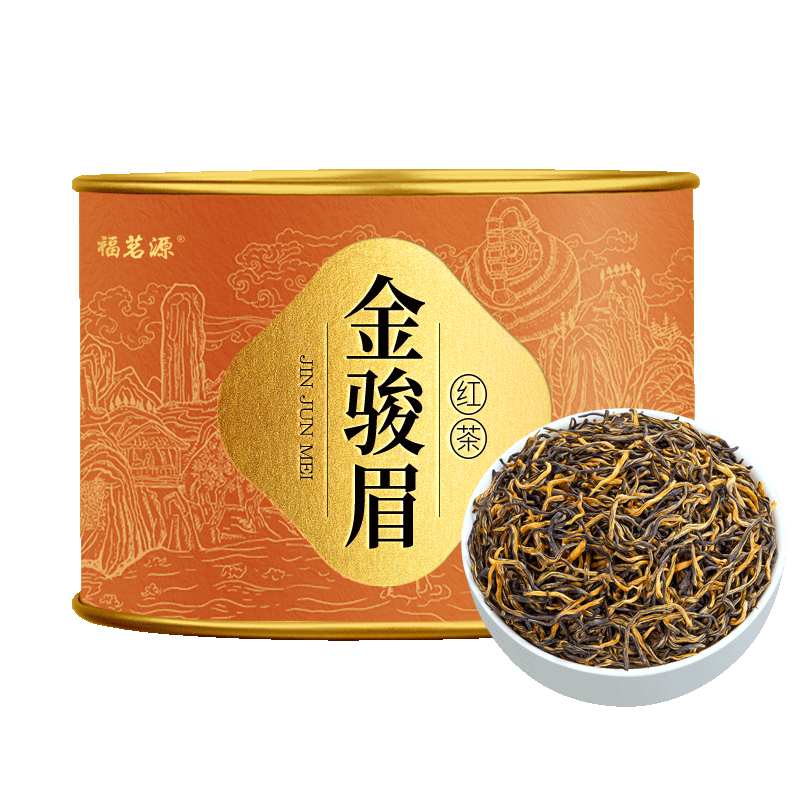 福茗源 茶叶 金骏眉红茶 2023新茶特级福建原产浓香黄芽嫩芽罐装100g