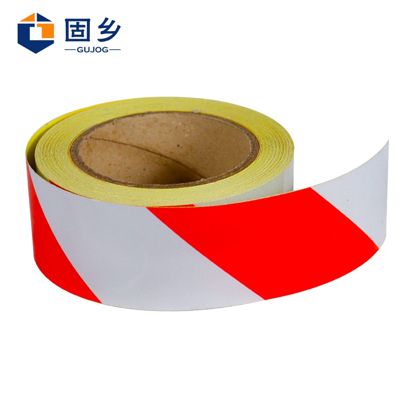固乡反光警示胶带 反光带 安全(反光膜5cm红白)地面/墙面 车库用地贴