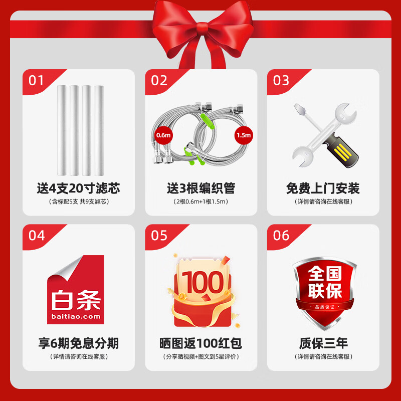 长虹（CHANGHONG）净水器商用直饮奶茶店大流量家用厨房自来水过滤器制冰机净水机餐饮厨房滤水器净水设备 【UV杀菌】五级超滤 商用 大流量