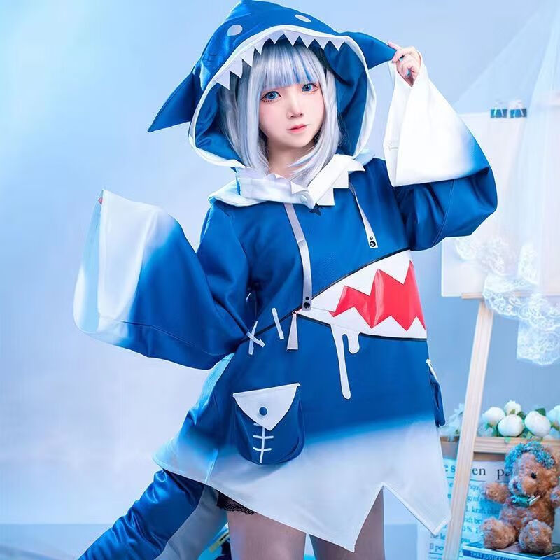 gwargura噶呜古拉鲨鱼服cosplay服装女入门 鲨鱼服装 帽子 尾巴 s 155