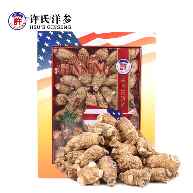 许氏美国进口西洋参s112 (1/2lb) 中号圆短型花旗参段整枝227克