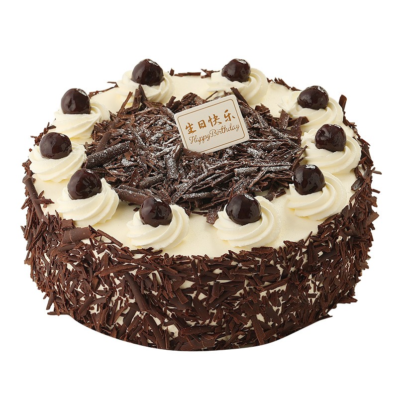 味多美 生日蛋糕 天然奶油 水果蛋糕 同城配送北京经典黑森林蛋糕 巧克力味蛋糕+黑樱桃夹心 20cm