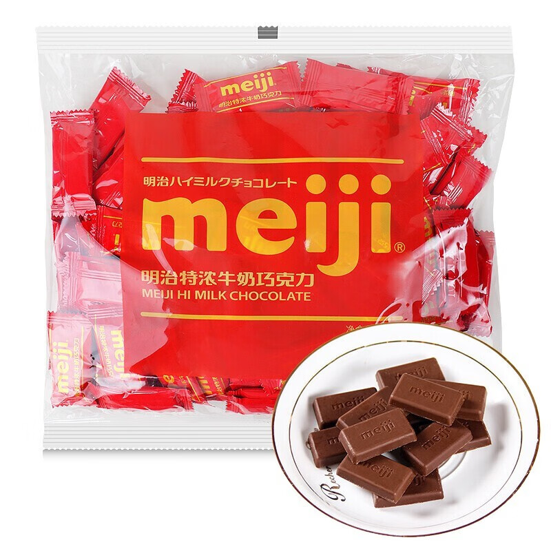 明治巧克力特浓牛奶巧克力 明治巧克力排块500g大包装 婚庆喜糖零食