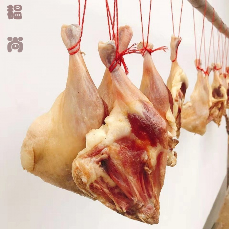美朝福風干臘肉500g安徽特產菲煙熏農家土豬日曬五花臘味咸肉臘香腸z 咸鴨腿1只
