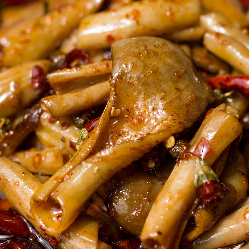 虎钢馋冷吃麻辣鸭肠头郡把即食肉类卤味小吃夜宵零食100g 麻辣味