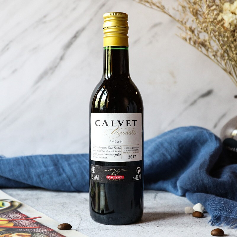 考维酒园calvet 西拉igp干红葡萄酒187ml 法国原瓶进口红酒 单支