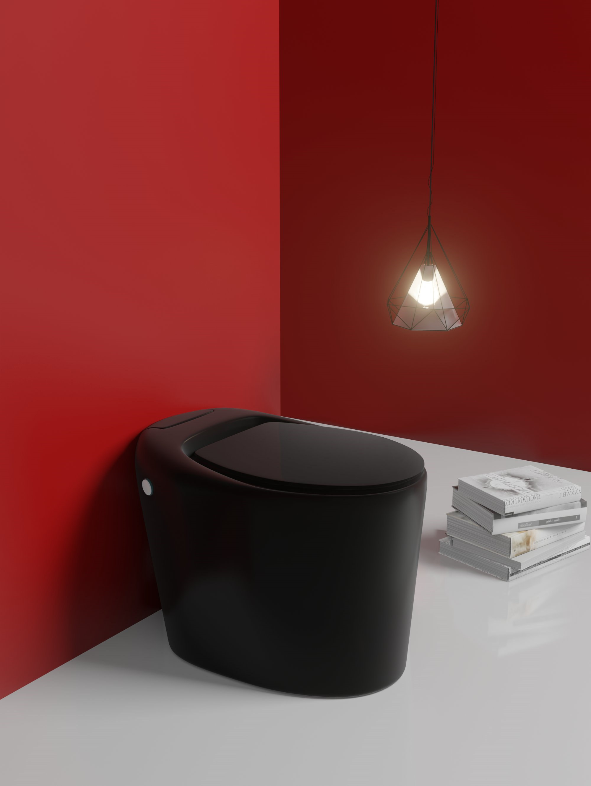 ivienaiish 家用黑色蛋型马桶陶瓷创意个性抽水坐便器彩色无水箱虹吸