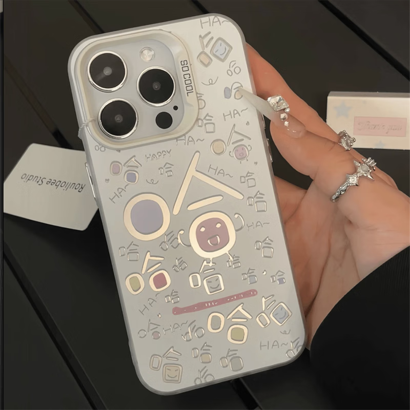 固返哈哈搞怪笑脸适用苹果15promax元气手机壳iphone14趣味创意个性13男女款12镭射11定制任意型号小米 哈哈搞怪笑脸【白色元气壳】 oppo其他型号请备注