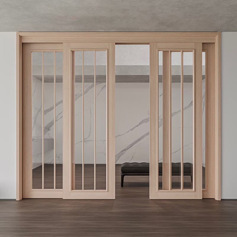 润华年推拉门折叠隐形门玻璃门阳台门卫生间门重型日式推拉门定制