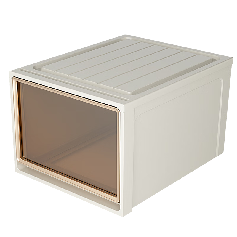 KAMAN收纳箱家用衣服抽屉式收纳盒透明衣柜衣物储物柜可叠加塑料整理箱 28L单只装【44*34*18cm】 透明抽屉【出口品质】