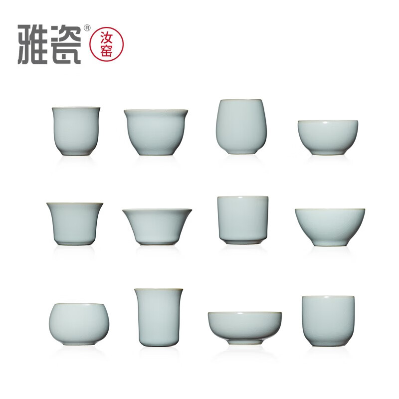 大美雅瓷汝窑醉十二典藏白酒杯家用陶瓷酒具高端黄酒杯套装高端礼物