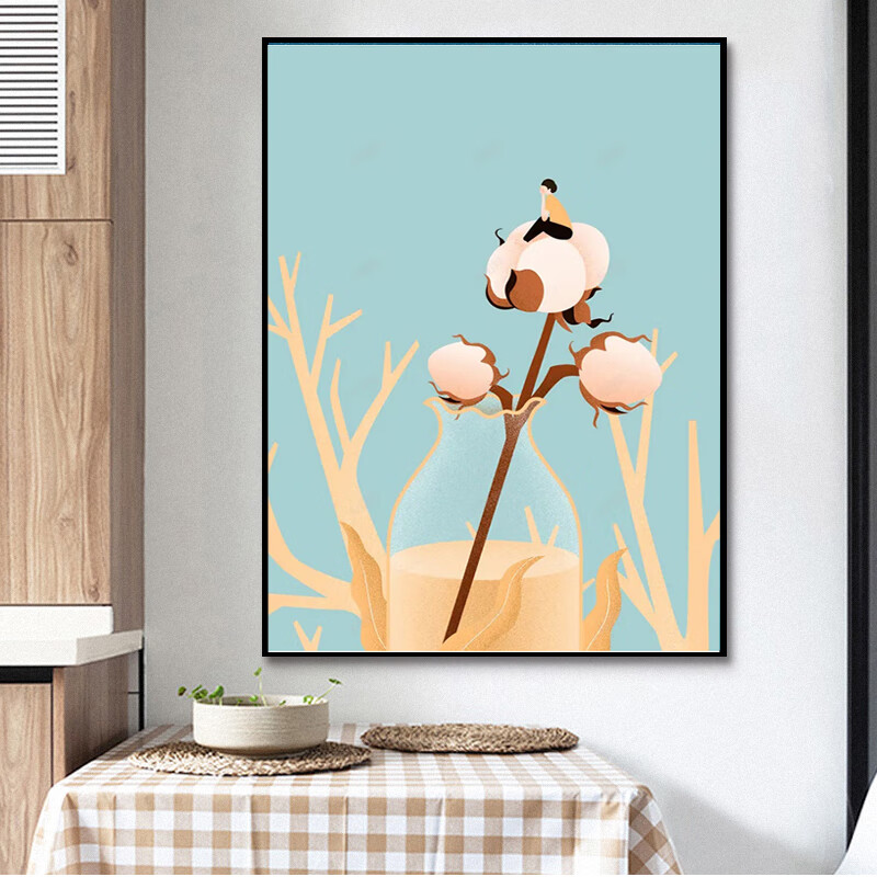 数字油画diy油彩画棉花填色治愈解闷画画定制涂色填充水彩画 棉花彩盒