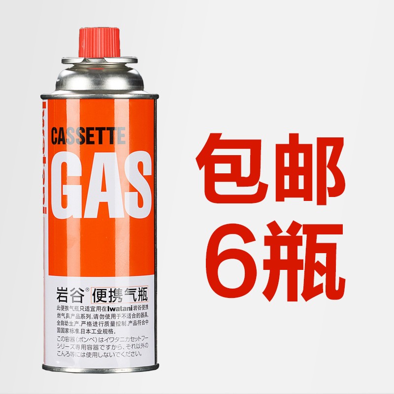 岩谷（Iwatani）户外便携卡式炉气罐燃气瓶250g 喷枪丁烷气瓦斯罐装气体一箱 250g*6罐