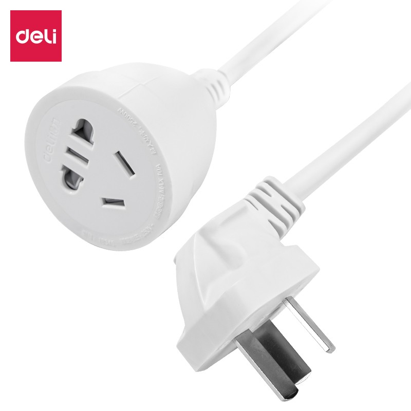 得力（deli）5米 10A 5孔3插延长线   新国标安全门电源插座延长线/电源线插座/三芯延长线   18345（05）