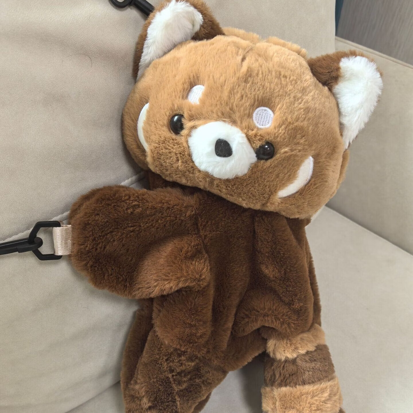 凯思琳 CATHLEEN凯思琳小浣熊趴趴包可爱毛绒包包单双肩背包女玩偶儿童斜挎书包 大号浣熊