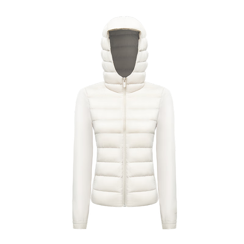 美力城羽绒服女轻薄排骨鹅绒羽绒服内胆贴身女短款外套女士106 铂金白 XL