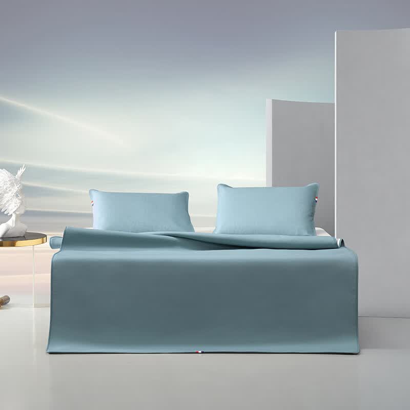 梦洁家纺【商场同款】进口头层牛皮 牛皮席凉席单席 波尔多(蓝绿) 1.