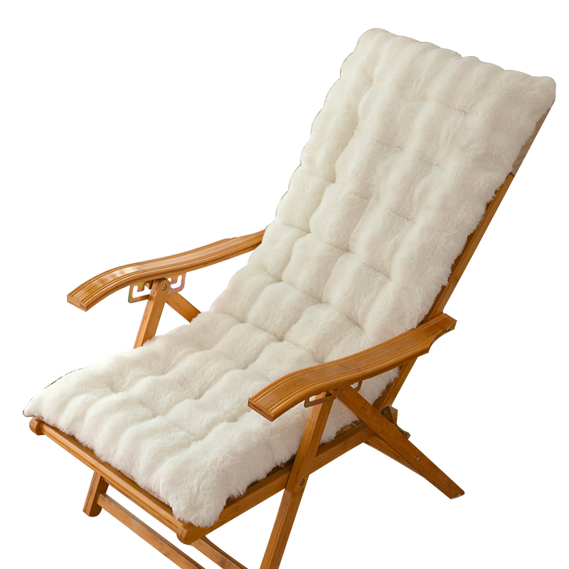 同依冬季兔毛绒躺椅垫护腰牛奶绒坐垫靠垫一体摇椅垫子折叠椅懒人椅垫 【撸猫触感】藏蓝 50*150cm【特大号】