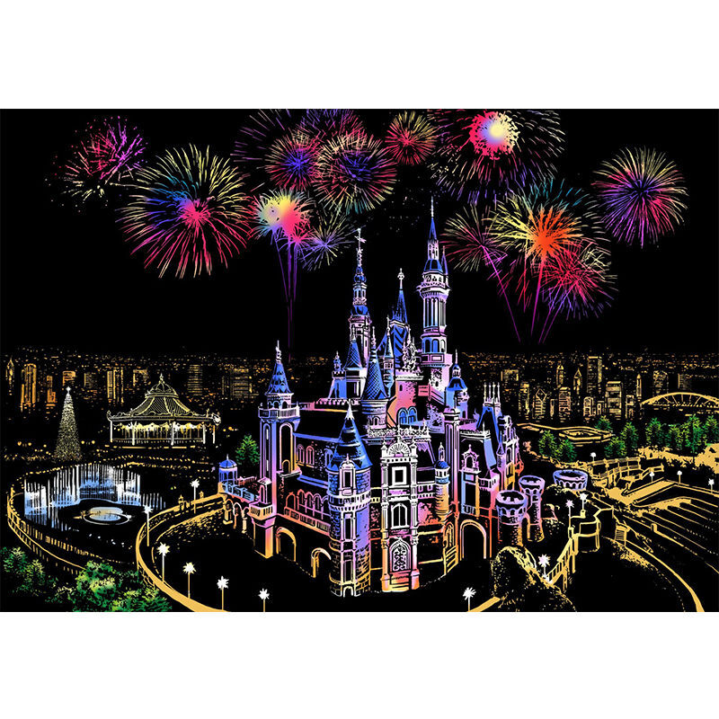 刮刮画 成人 减压刮刮画城市夜景炫彩都市手工创意标志性夜景画 儿童