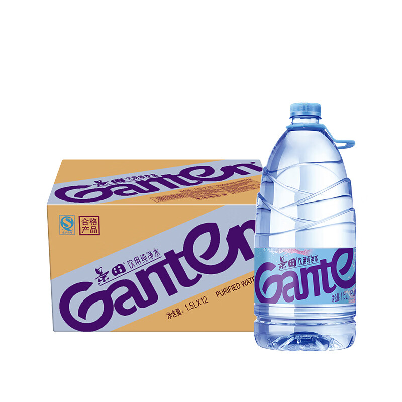 景田纯净水1.5lx12瓶整箱批大瓶家庭饮用水 纯净水【1.5lx12瓶】