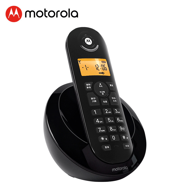 摩托罗拉( Motorola )数字无绳电话机单机无线电话机可配子母机家用办公 C601黑色单无绳
